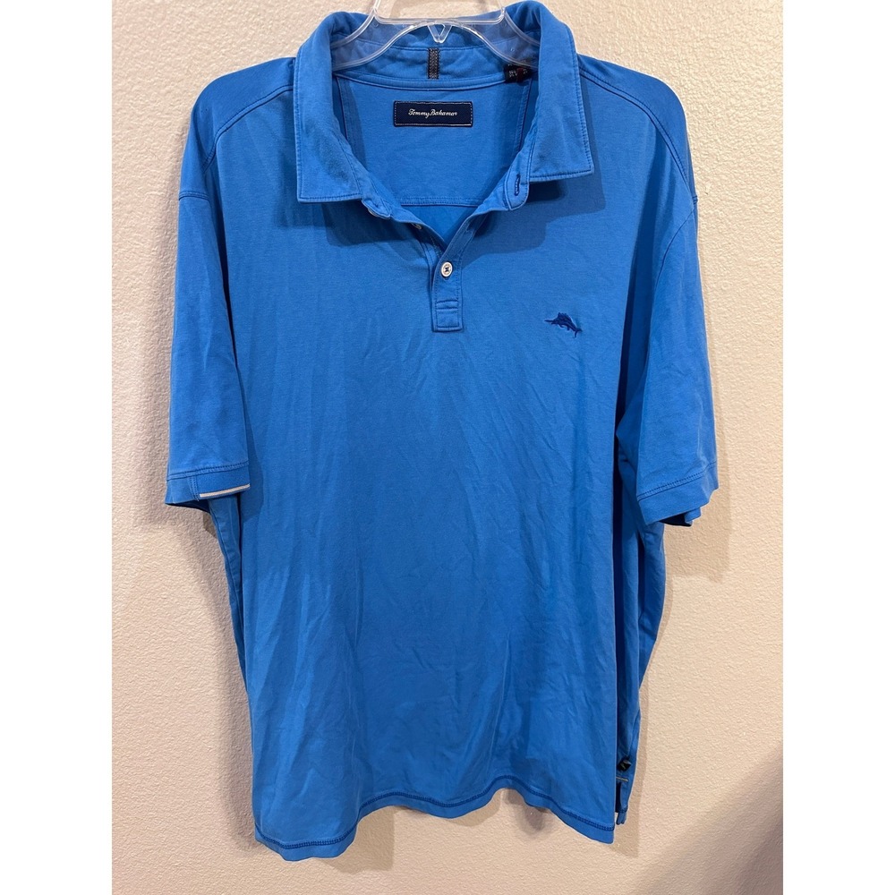 Tommy Bahama Men's Blue‎ Short Sleeve Polo Shirt XXL/TTG Relaxed Fit